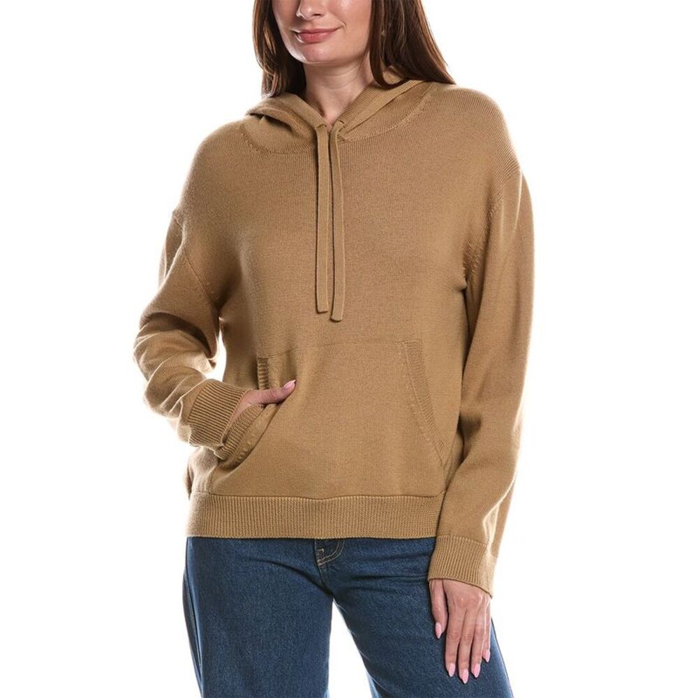 Max Mara Womens  Loria Wool Sweater Hoodie, Tan